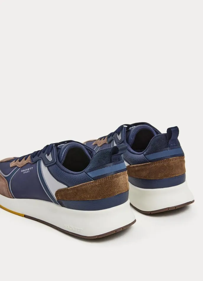 Men Trainers Hackett London Running Shoes Sand Beige