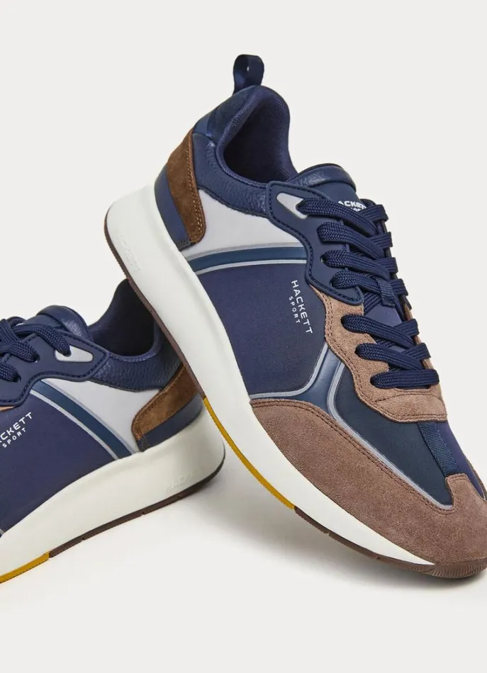Men Trainers Hackett London Running Shoes Sand Beige