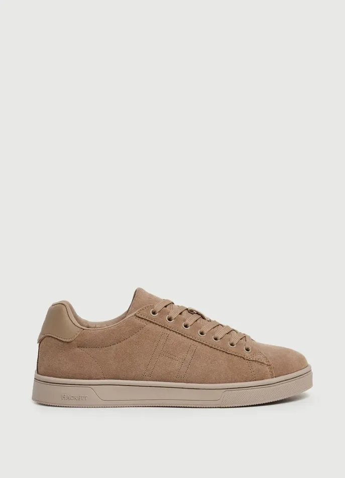 Men Trainers Hackett London Suede Trainers Sand Beige