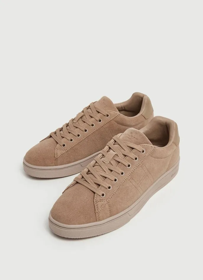 Men Trainers Hackett London Suede Trainers Sand Beige