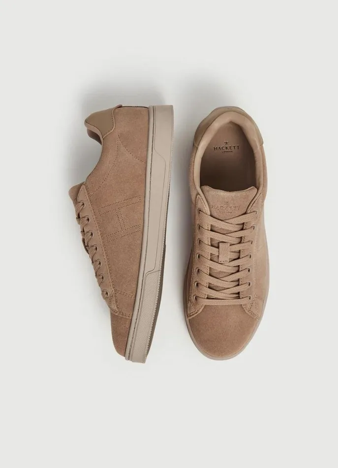 Men Trainers Hackett London Suede Trainers Sand Beige