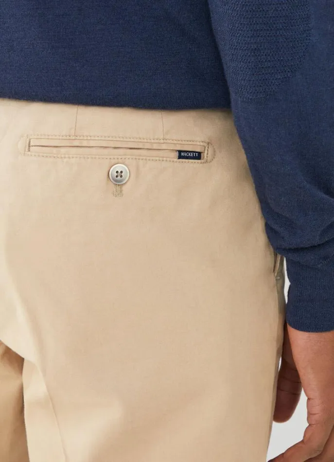 Men Trousers and Chinos Hackett London Classic Fit Sanderson Chinos Oat