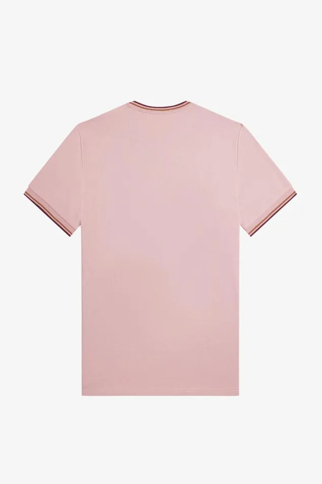 Men Twin Tipped TShirt Dusty Rose Pink Fred Perry TShirts