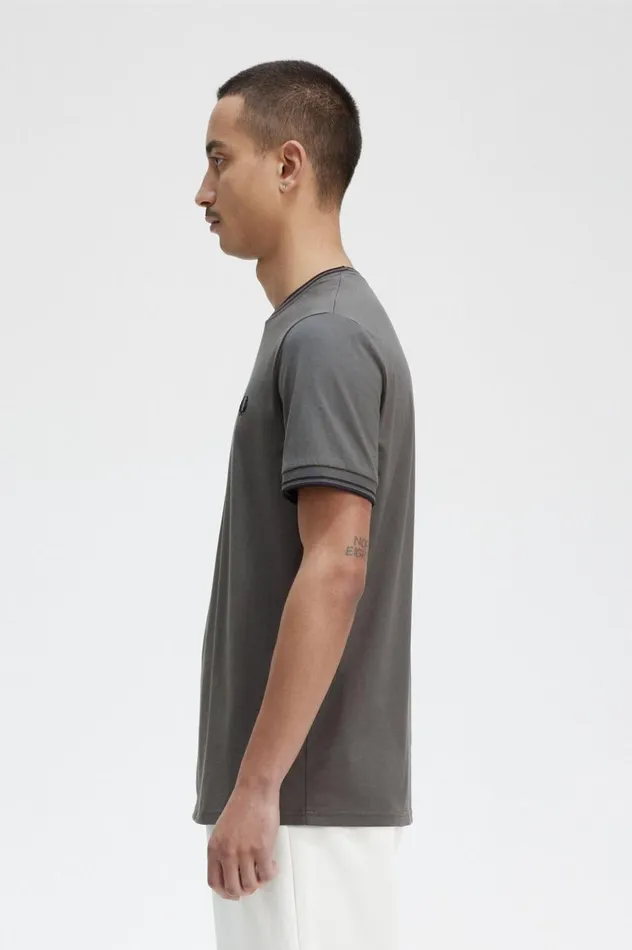 Men Twin Tipped TShirt Field Green Fred Perry TShirts