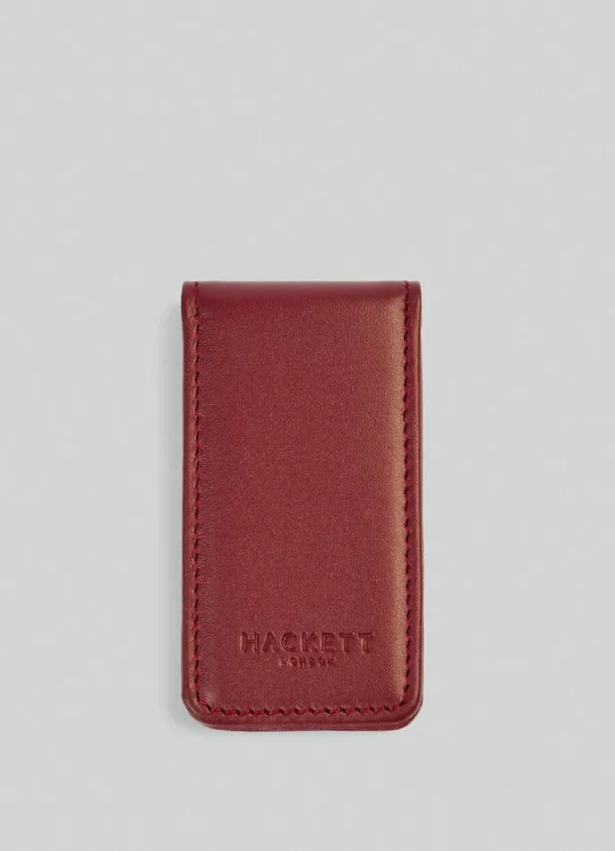 Men Wallets and Cardholders Hackett London TwoTone Magnetic Clip Case Redwhite