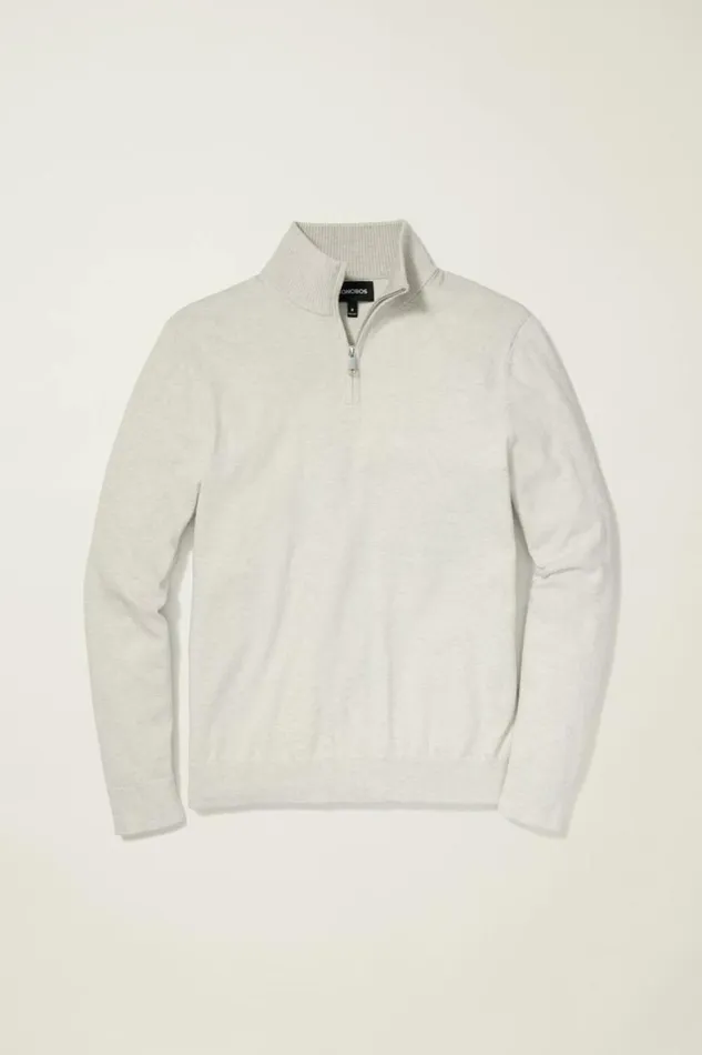 Men Washable Cotton Cashmere HalfZip Light Grey Bonobos Half and FullZips