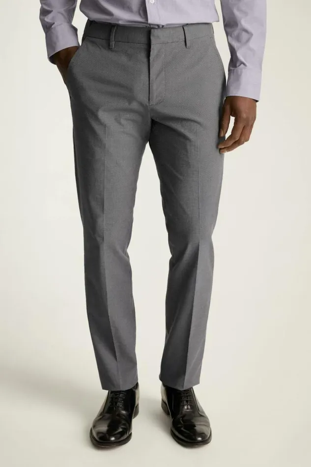 Men Weekday Warrior Dress Pants Monday Grey Micro Dobby Bonobos Dress Pants
