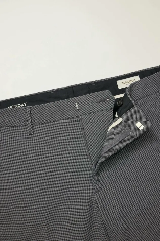 Men Weekday Warrior Dress Pants Monday Grey Micro Dobby Bonobos Dress Pants