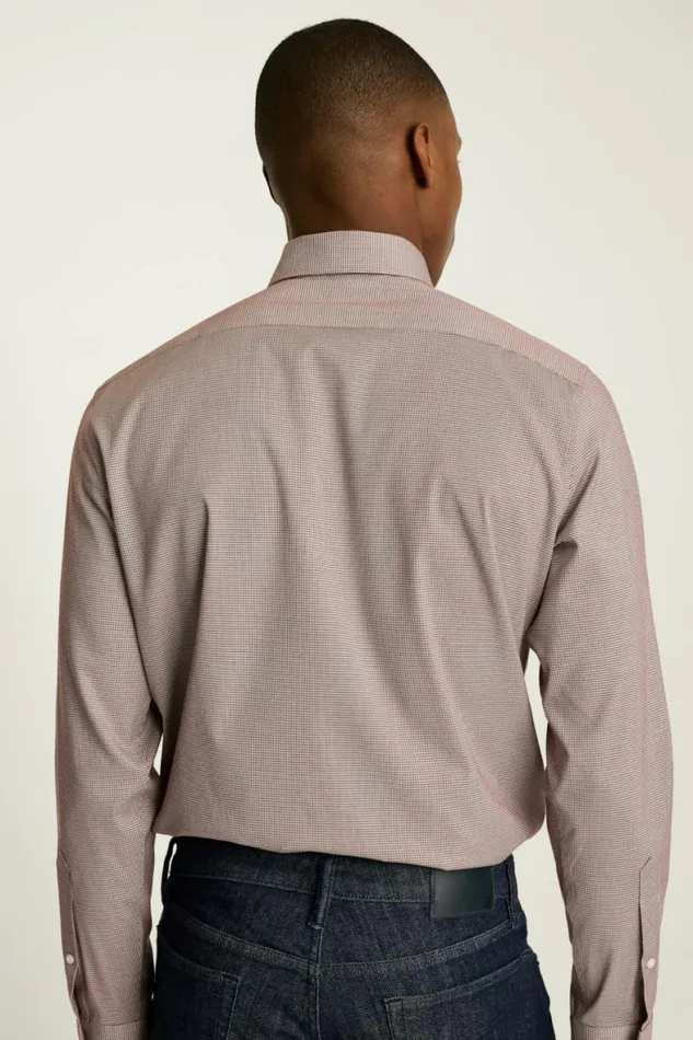 Men Weekday Warrior Dress Shirt Burgundy Micro Houndstooth Bonobos Business Casual Shirts