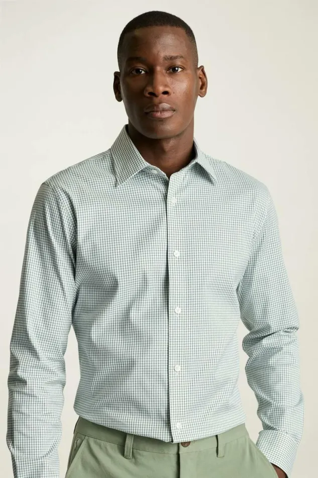 Men Weekday Warrior Dress Shirt Deep Green Grid Check Bonobos Business Casual Shirts