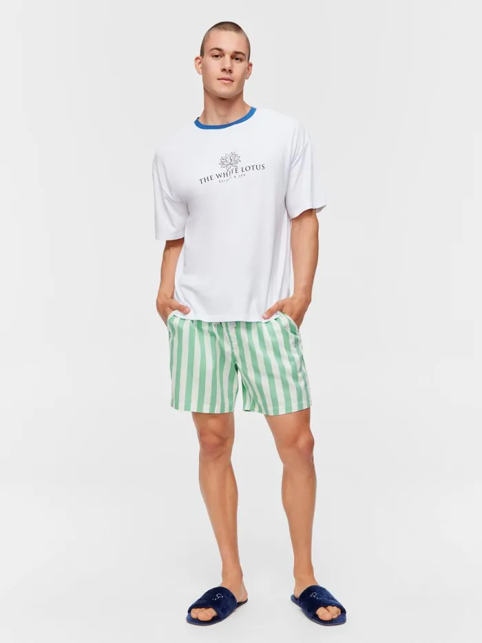 Men White Lotus Tee Cream Peter Alexander Tops