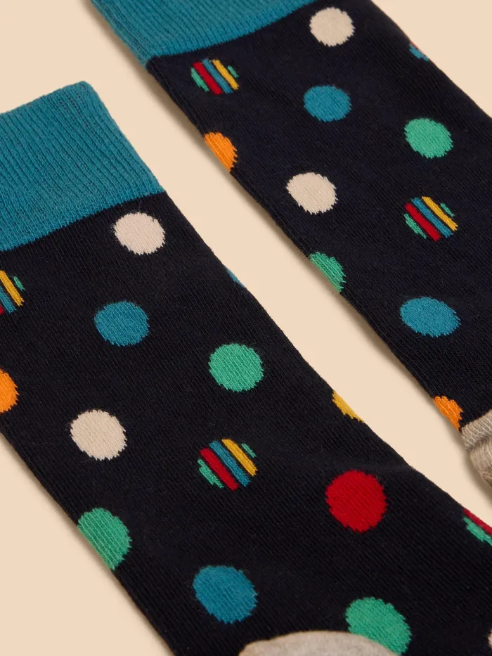 Men White Stuff Accessories Polka Dot Ankle Sock Men White Stuff Accessories Polka Dot Ankle Sock