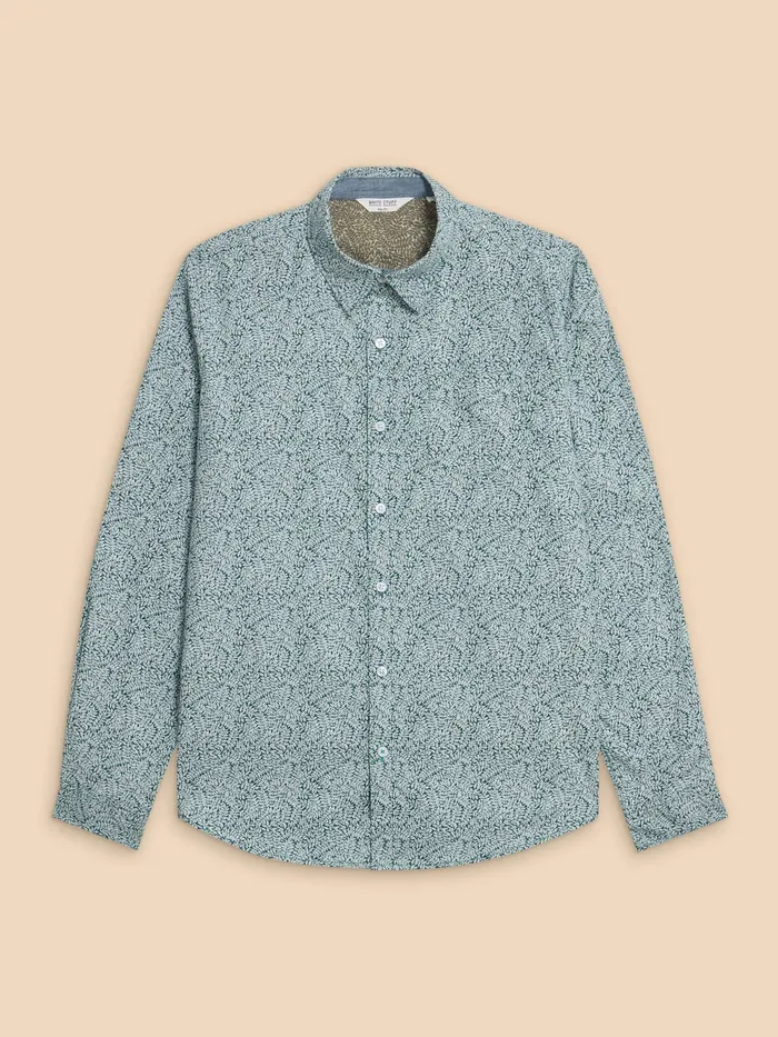 Men White Stuff Clothing Basil Leaf Printed Shirt Men White Stuff Clothing Basil Leaf Printed Shirt