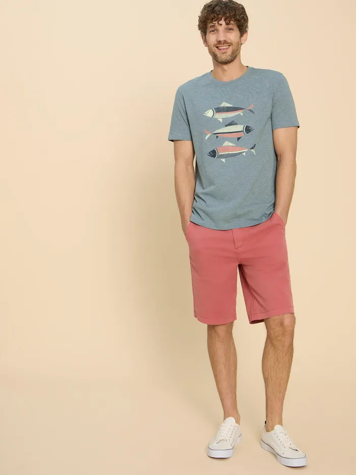 Men White Stuff Clothing Fish Graphic Short Sleeve Tee Men White Stuff Clothing Fish Graphic Short Sleeve Tee