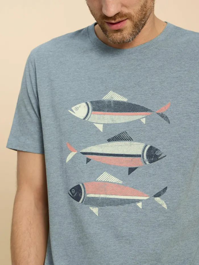 Men White Stuff Clothing Fish Graphic Short Sleeve Tee Men White Stuff Clothing Fish Graphic Short Sleeve Tee