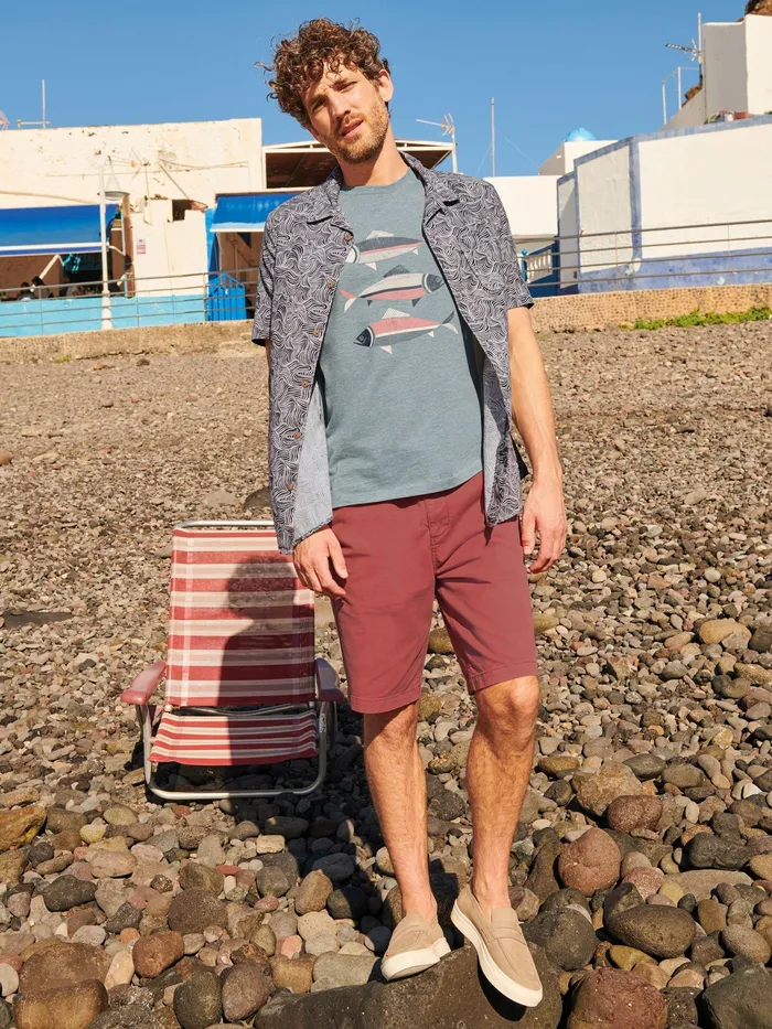 Men White Stuff Clothing Fish Graphic Short Sleeve Tee Men White Stuff Clothing Fish Graphic Short Sleeve Tee