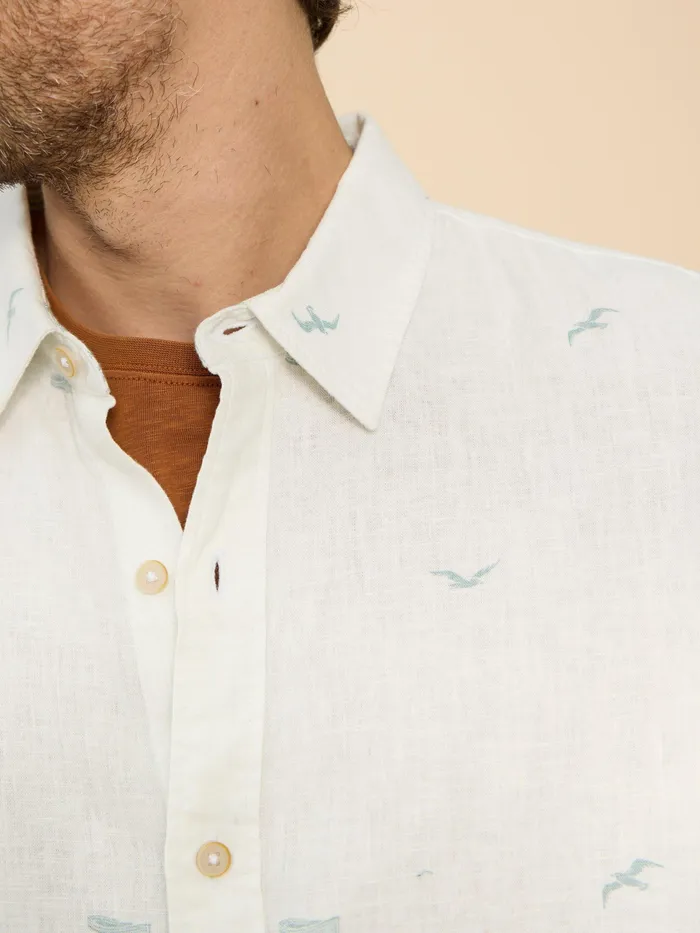 Men White Stuff Clothing Lighthouse Print Linen Shirt Men White Stuff Clothing Lighthouse Print Linen Shirt