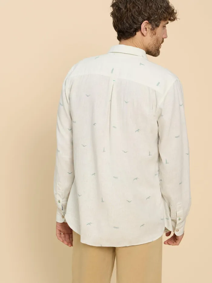 Men White Stuff Clothing Lighthouse Print Linen Shirt Men White Stuff Clothing Lighthouse Print Linen Shirt