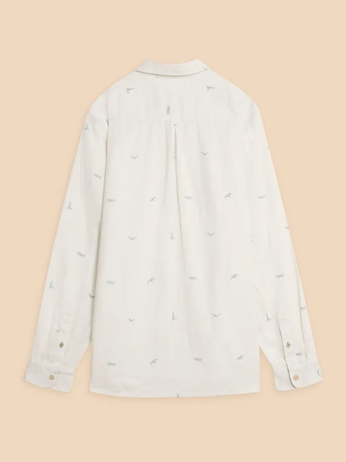 Men White Stuff Clothing Lighthouse Print Linen Shirt Men White Stuff Clothing Lighthouse Print Linen Shirt