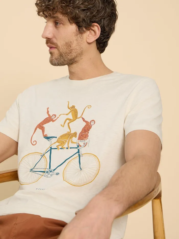 Men White Stuff Clothing Monkey On A Bike Graphic Tee