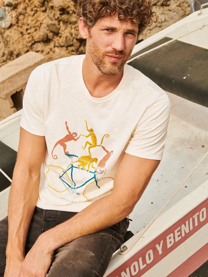 Men White Stuff Clothing Monkey On A Bike Graphic Tee Men White Stuff Clothing Monkey On A Bike Graphic Tee