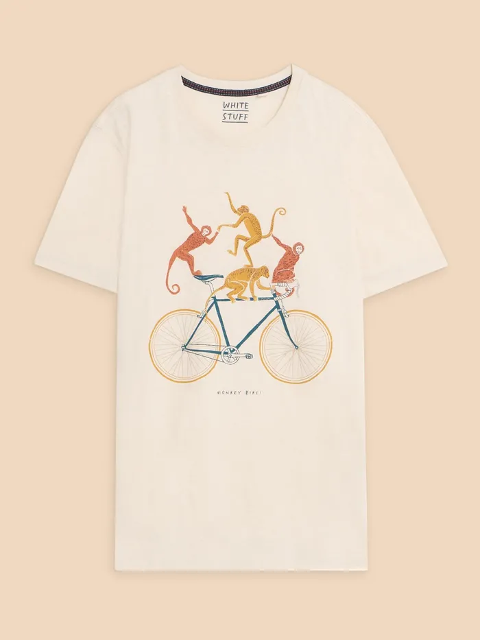 Men White Stuff Clothing Monkey On A Bike Graphic Tee Men White Stuff Clothing Monkey On A Bike Graphic Tee