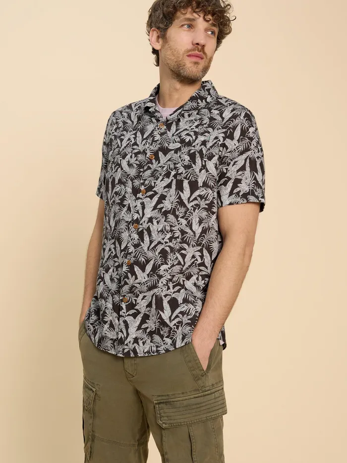 Men White Stuff Clothing Monkey Printed Shirt