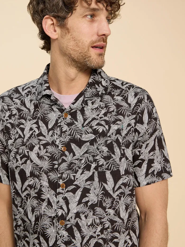 Men White Stuff Clothing Monkey Printed Shirt Men White Stuff Clothing Monkey Printed Shirt
