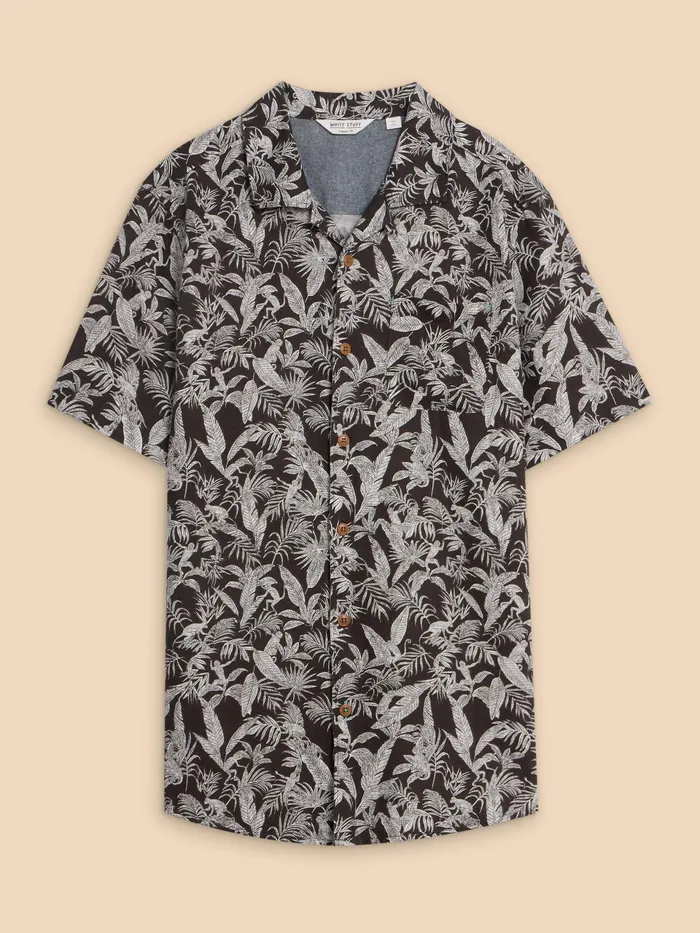 Men White Stuff Clothing Monkey Printed Shirt Men White Stuff Clothing Monkey Printed Shirt
