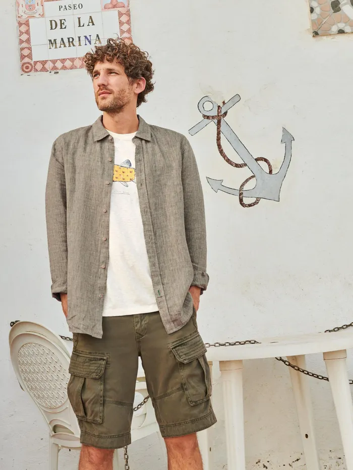 Men White Stuff Clothing Pembroke LS Linen Shirt Men White Stuff Clothing Pembroke LS Linen Shirt