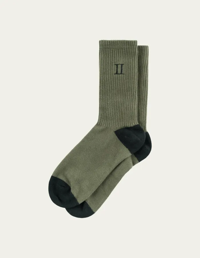 Men William 2Pack Socks 8211 Olive NightBlack Les Deux Underwear