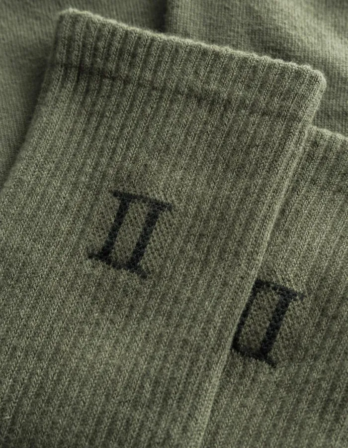 Men William 2Pack Socks 8211 Olive NightBlack Les Deux Underwear