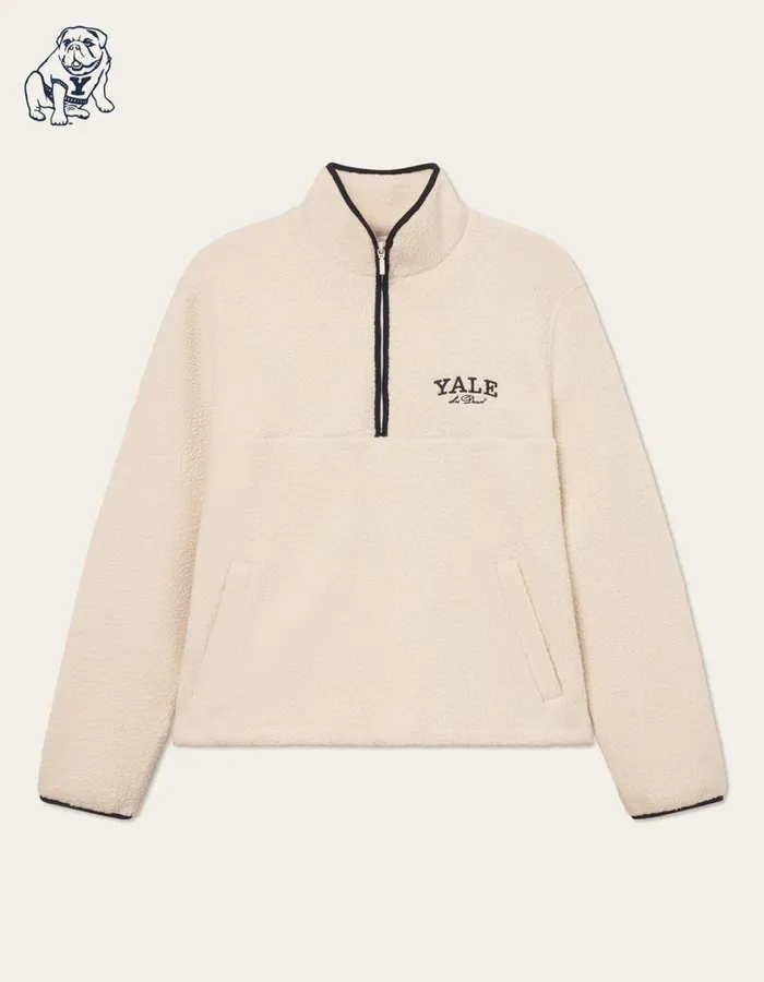 Men Yale HalfZip Fleece 8211 Ivory Les Deux JacketsCoats