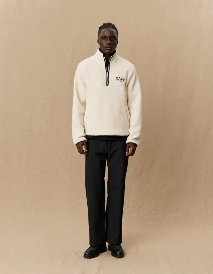 Men Yale HalfZip Fleece 8211 Ivory Les Deux JacketsCoats
