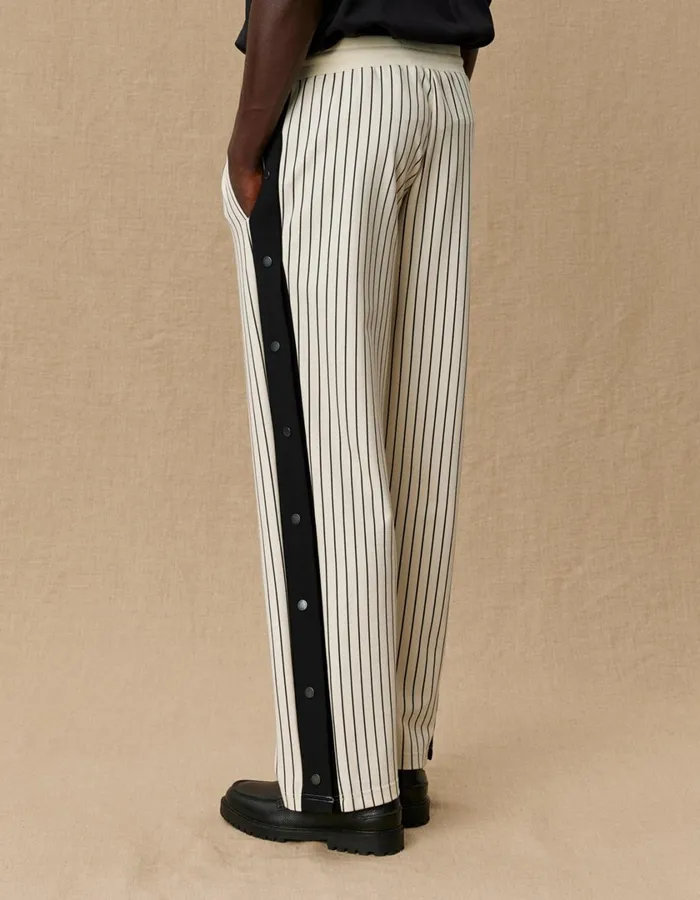 Men Yale Pressbutton Track Pants 8211 IvoryBlack Les Deux Pants