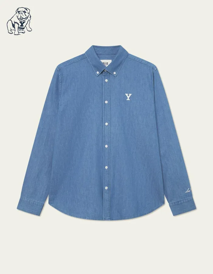Men Yale Y Denim Shirt 8211 Light Denim Blue Les Deux ShirtsOvershirts