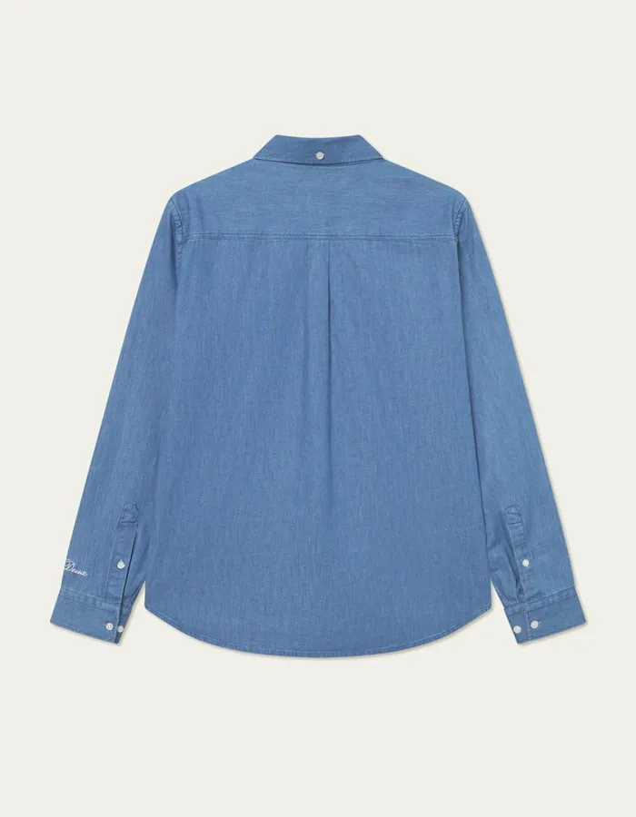 Men Yale Y Denim Shirt 8211 Light Denim Blue Les Deux ShirtsOvershirts