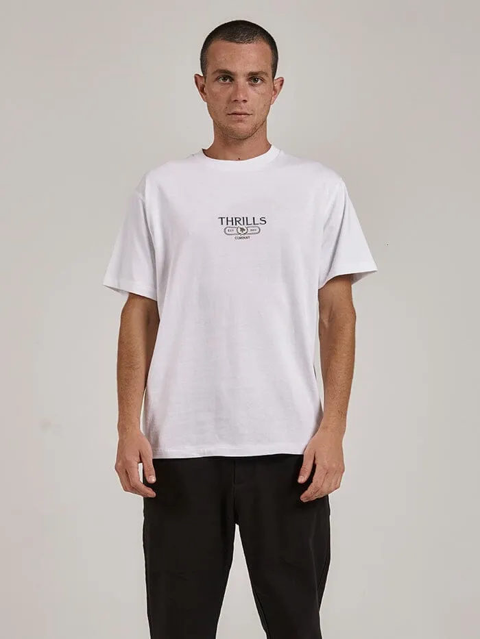Mens Bad Habits Club Merch Fit Tee White Thrills Tees and Tank Tops