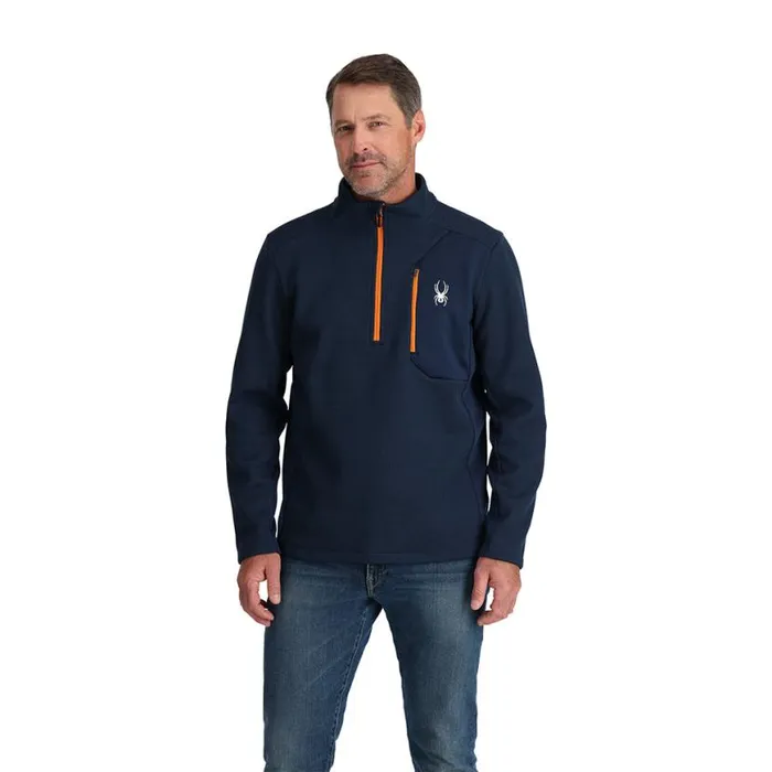 Mens Bandit Half Zip True Navy Spyder Fleece