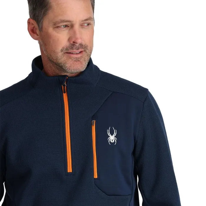 Mens Bandit Half Zip True Navy Spyder Fleece