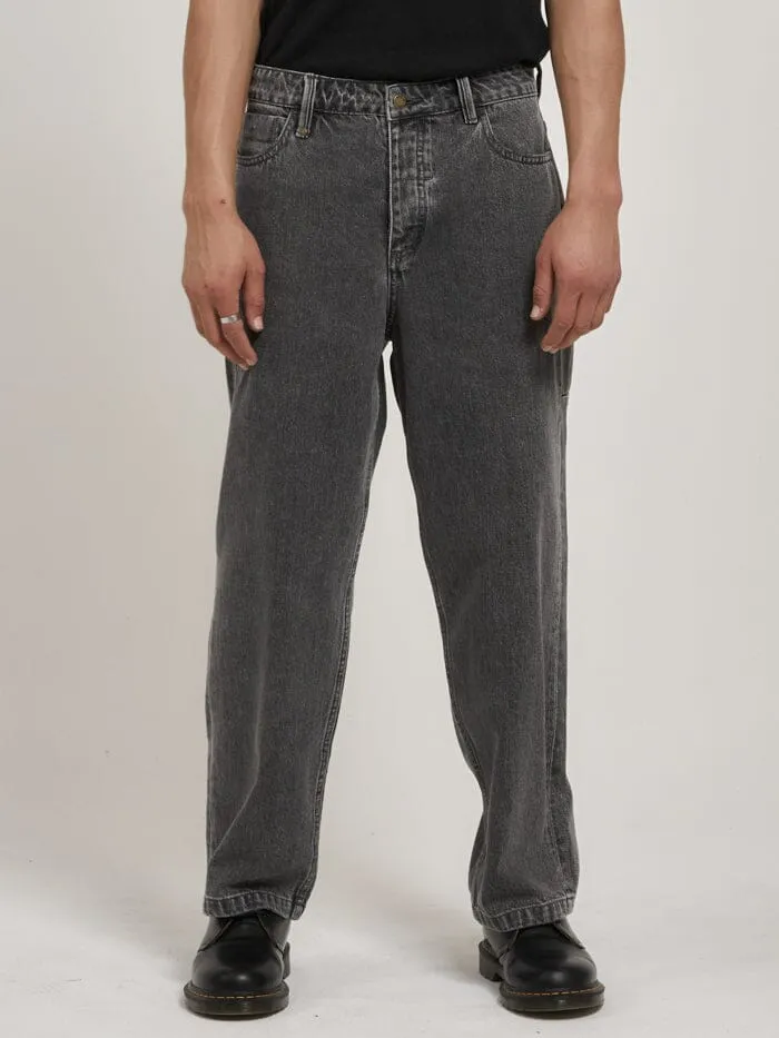 Mens Big Slacker Denim Jean Asphalt Grey Thrills Denim