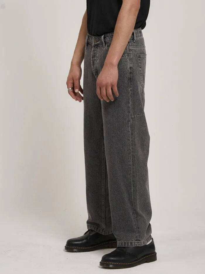 Mens Big Slacker Denim Jean Asphalt Grey Thrills Denim