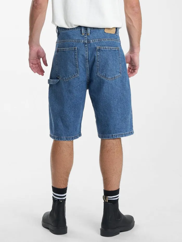 Mens Big Slacker Denim Short Rinsed Blues Thrills Shorts
