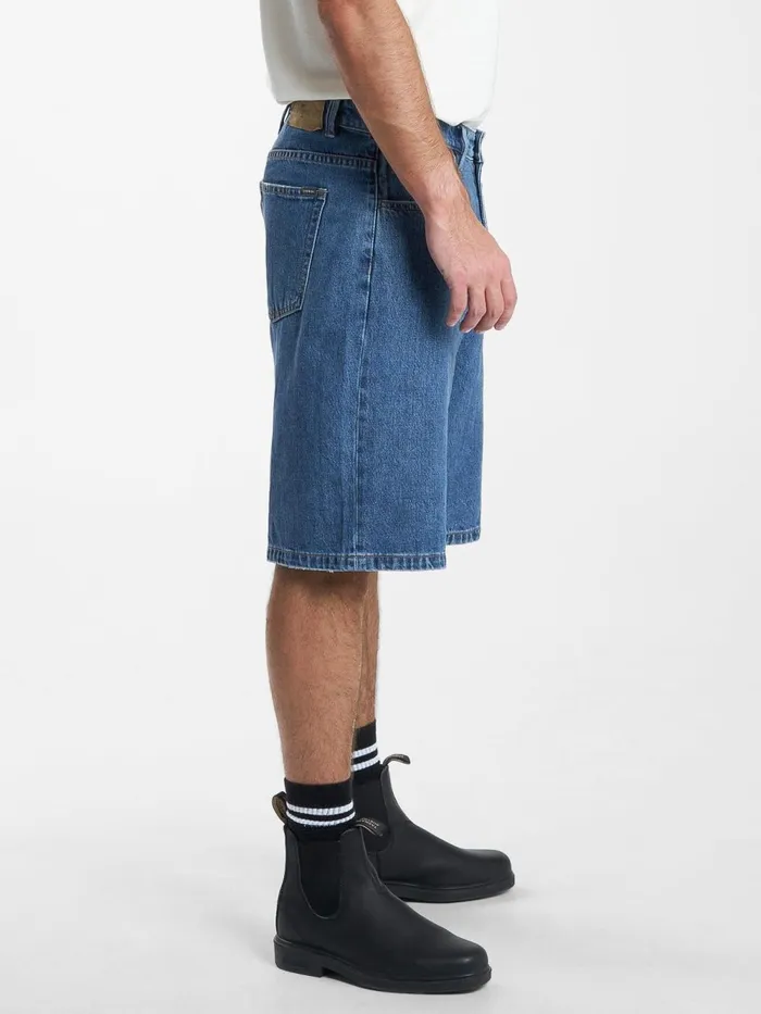 Mens Big Slacker Denim Short Rinsed Blues Thrills Shorts