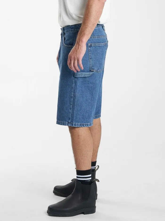 Mens Big Slacker Denim Short Rinsed Blues Thrills Shorts