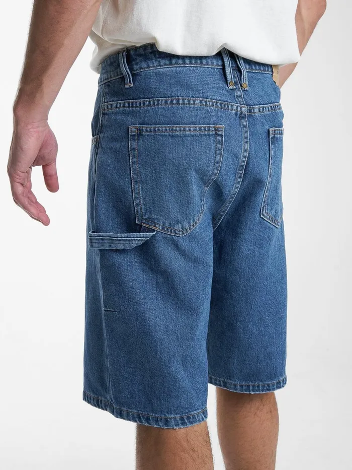 Mens Big Slacker Denim Short Rinsed Blues Thrills Shorts