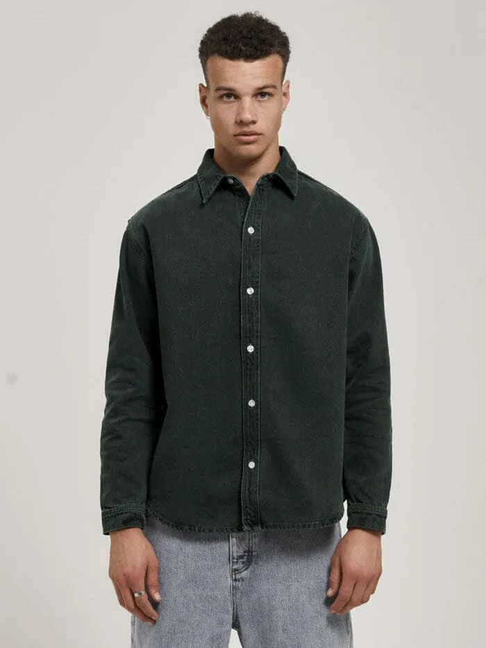 Mens Canyon Long Sleeve Shirt Spruce Green Thrills Shirts