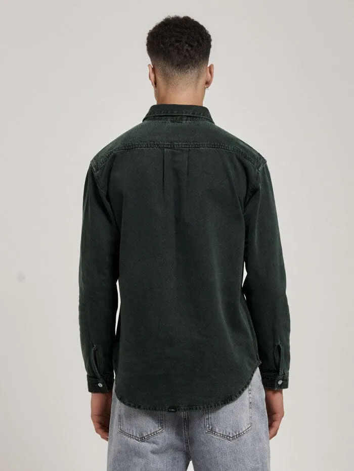 Mens Canyon Long Sleeve Shirt Spruce Green Thrills Shirts