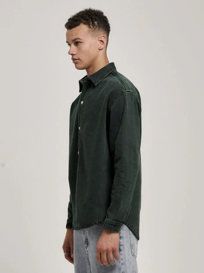 Mens Canyon Long Sleeve Shirt Spruce Green Thrills Shirts