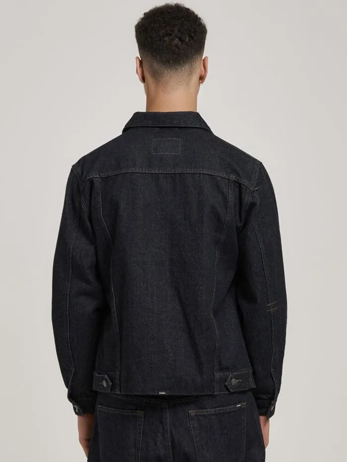Mens Canyon Oversized Denim Jacket Raw Indigo Thrills Denim